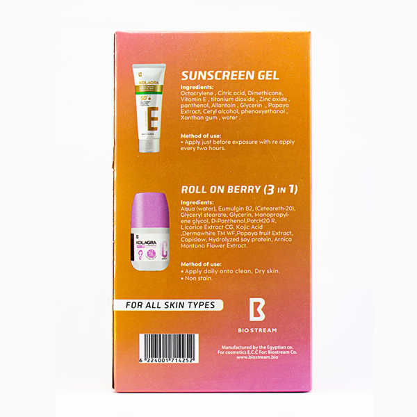 KOLAGRA SUN SECRET SUNSCREEN GEL + ROLL ON BERRY